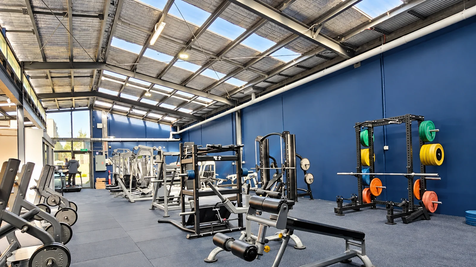 Benches and weight-training equipment at Top Gym Coburg on Bell Street
