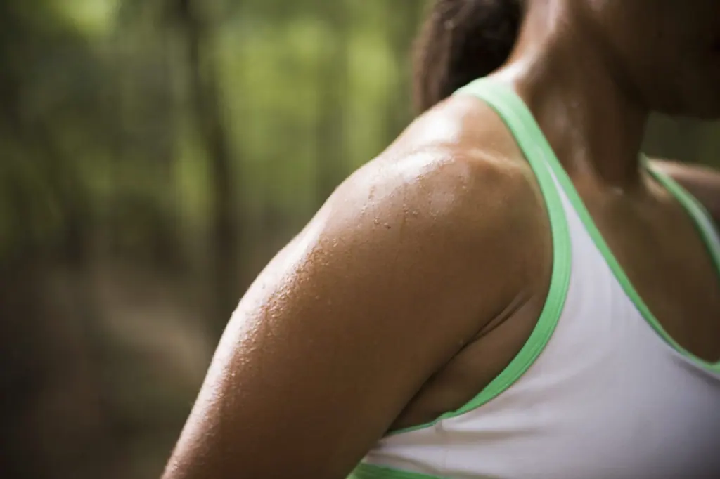 Person sweating after exercise